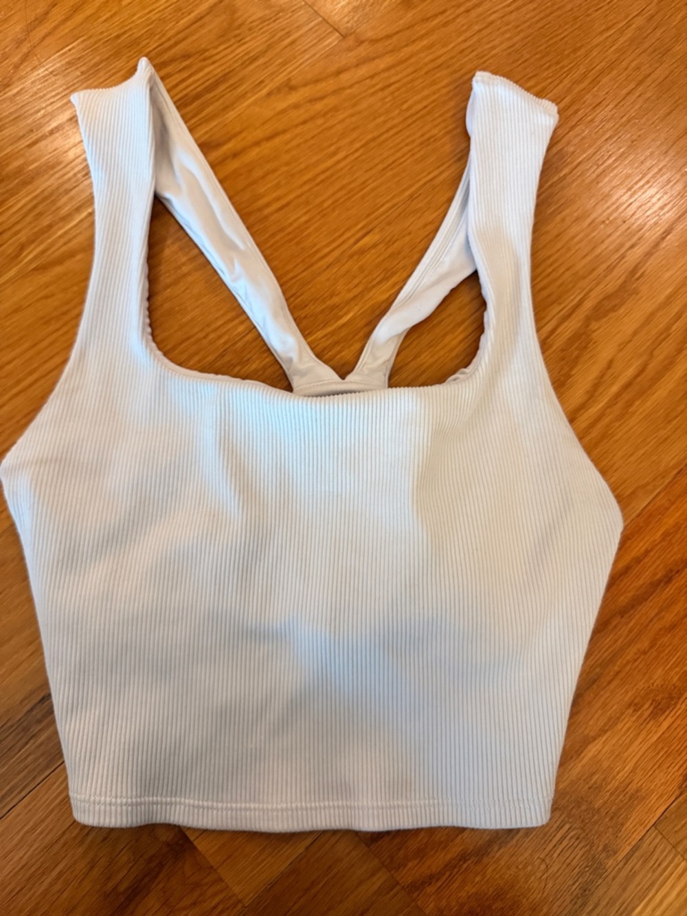 ALO Yoga Alosoft Ribbed Chic Bra Tank, Small, White